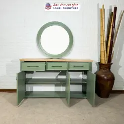 آینه کنسول مدرن چوب و MDF مدل 144 سهیل (روکش طبیعی چوب بلوط) - صنایع چوب و فلز سهیل