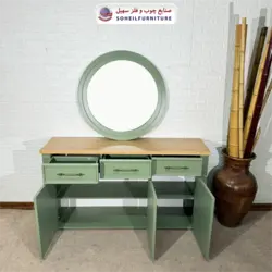 آینه کنسول مدرن چوب و MDF مدل 144 سهیل (روکش طبیعی چوب بلوط) - صنایع چوب و فلز سهیل