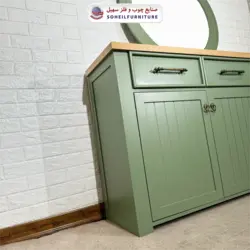 آینه کنسول مدرن چوب و MDF مدل 144 سهیل (روکش طبیعی چوب بلوط) - صنایع چوب و فلز سهیل