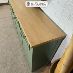 آینه کنسول مدرن چوب و MDF مدل 144 سهیل (روکش طبیعی چوب بلوط) - صنایع چوب و فلز سهیل