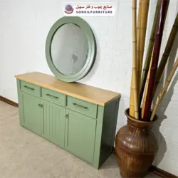 آینه کنسول مدرن چوب و MDF مدل 144 سهیل (روکش طبیعی چوب بلوط) - صنایع چوب و فلز سهیل