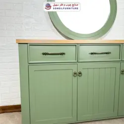 آینه کنسول مدرن چوب و MDF مدل 144 سهیل (روکش طبیعی چوب بلوط) - صنایع چوب و فلز سهیل