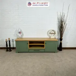 میز تلویزیون مدرن چوب و MDF مدل 144 سهیل (روکش طبیعی چوب بلوط) - صنایع چوب و فلز سهیل