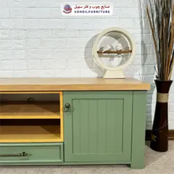 میز تلویزیون مدرن چوب و MDF مدل 144 سهیل (روکش طبیعی چوب بلوط) - صنایع چوب و فلز سهیل