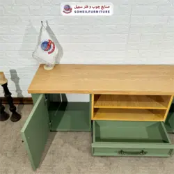 میز تلویزیون مدرن چوب و MDF مدل 144 سهیل (روکش طبیعی چوب بلوط) - صنایع چوب و فلز سهیل