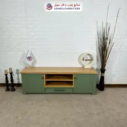 میز تلویزیون مدرن چوب و MDF مدل 144 سهیل (روکش طبیعی چوب بلوط) - صنایع چوب و فلز سهیل