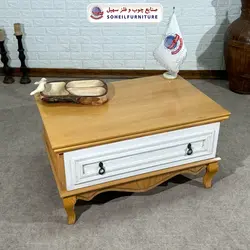 میز جلو مبلی نئو کلاسیک چوب و MDF مدل 139 سهیل (روکش طبیعی چوب بلوط) - صنایع چوب و فلز سهیل