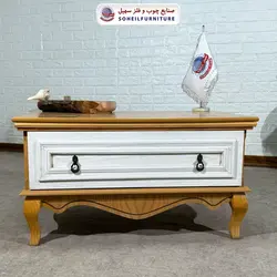 میز جلو مبلی نئو کلاسیک چوب و MDF مدل 139 سهیل (روکش طبیعی چوب بلوط) - صنایع چوب و فلز سهیل