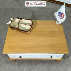 میز جلو مبلی نئو کلاسیک چوب و MDF مدل 139 سهیل (روکش طبیعی چوب بلوط) - صنایع چوب و فلز سهیل
