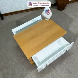 میز جلو مبلی نئو کلاسیک چوب و MDF مدل 139 سهیل (روکش طبیعی چوب بلوط) - صنایع چوب و فلز سهیل
