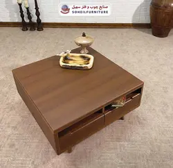 میز جلومبلی چوبی مربع کشو دار مدل 124 سهیل