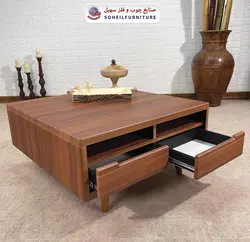 میز جلومبلی چوبی مربع کشو دار مدل 124 سهیل