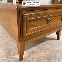 میز جلومبلی چوبی مدرن کشو دار مدل 137 سهیل (روکش طبیعی چوب بلوط)