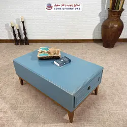 میز جلومبلی چوبی مدرن کشو دار مدل 137 سهیل (روکش طبیعی چوب بلوط)