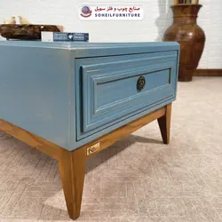 میز جلومبلی چوبی مدرن کشو دار مدل 137 سهیل (روکش طبیعی چوب بلوط)