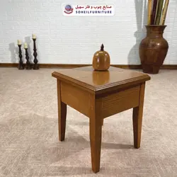 میز عسلی(بغل مبل) چوبی مدرن مدل 137 سهیل (روکش طبیعی چوب بلوط)