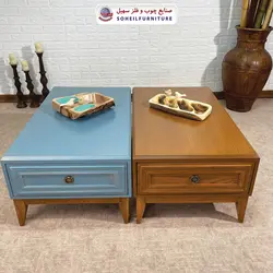 میز عسلی(بغل مبل) چوبی مدرن مدل 137 سهیل (روکش طبیعی چوب بلوط)