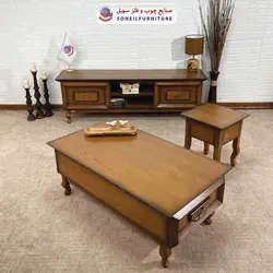 میز عسلی(بغل مبل) چوبی کلاسیک مدل 136 (روکش طبیعی چوب بلوط)