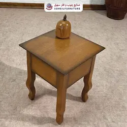 میز عسلی(بغل مبل) چوبی کلاسیک مدل 136 (روکش طبیعی چوب بلوط)