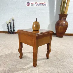 میز عسلی(بغل مبل) چوبی کلاسیک مدل 132 سهیل (روکش طبیعی چوب بلوط)