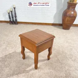 میز عسلی(بغل مبل) چوبی کلاسیک مدل 132 سهیل (روکش طبیعی چوب بلوط)