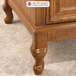 میز جلومبلی چوبی کلاسیک کشو دار مدل 132 سهیل (روکش طبیعی چوب بلوط)
