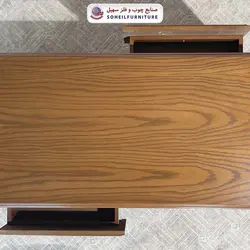 میز جلومبلی چوبی کلاسیک کشو دار مدل 132 سهیل (روکش طبیعی چوب بلوط)