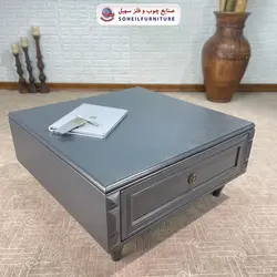 میز جلومبلی چوبی مدرن کشو دار مدل ۱۳۰ سهیل (روکش طبیعی چوب بلوط)