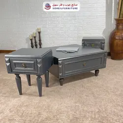 میز جلومبلی چوبی مدرن کشو دار مدل ۱۳۰ سهیل (روکش طبیعی چوب بلوط)