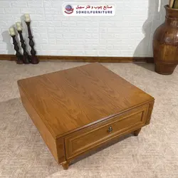 میز جلومبلی چوبی مدرن کشو دار مدل ۱۳۰ سهیل (روکش طبیعی چوب بلوط)