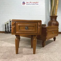 میز جلومبلی چوبی مدرن کشو دار مدل ۱۳۰ سهیل (روکش طبیعی چوب بلوط)