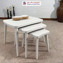 میز عسلی چوبی مدرن 3 تیکه مدل 117 سهیل