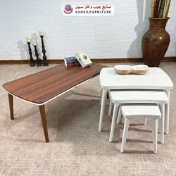 میز عسلی چوبی مدرن 3 تیکه مدل 117 سهیل