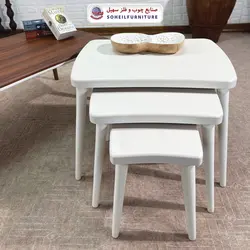میز عسلی چوبی مدرن 3 تیکه مدل 117 سهیل