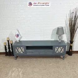 میز تلویزیون مدرن چوب و MDF مدل 138 سهیل (روکش طبیعی چوب بلوط)
