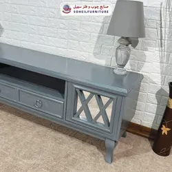 میز تلویزیون مدرن چوب و MDF مدل 138 سهیل (روکش طبیعی چوب بلوط)