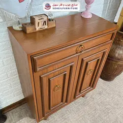 جاکفشی چوب و MDF کشو دار مدل 135 سهیل (روکش طبیعی چوب بلوط)