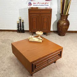 جاکفشی چوب و MDF کشو دار مدل 135 سهیل (روکش طبیعی چوب بلوط)