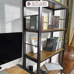 استند کتابخانه MDF و فلز سهیل مدل 440 ساده (پنج طبقه)