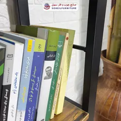 استند کتابخانه MDF و فلز سهیل مدل 440 ساده (پنج طبقه)