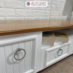 میز تلویزیون مدرن چوب و MDF مدل 141 (روکش طبیعی چوب بلوط)