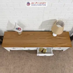 میز تلویزیون مدرن چوب و MDF مدل 141 (روکش طبیعی چوب بلوط)