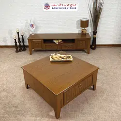میز تلویزیون مدرن چوب و MDF مدل 141 (روکش طبیعی چوب بلوط)