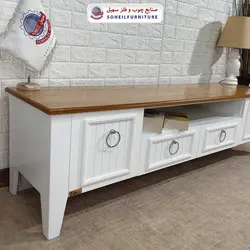 میز تلویزیون مدرن چوب و MDF مدل 141 (روکش طبیعی چوب بلوط)