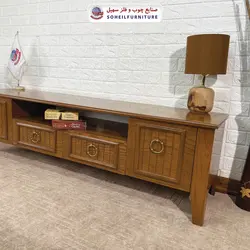 میز تلویزیون مدرن چوب و MDF مدل 141 (روکش طبیعی چوب بلوط)