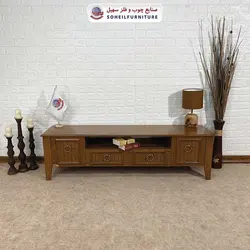 میز تلویزیون مدرن چوب و MDF مدل 141 (روکش طبیعی چوب بلوط)