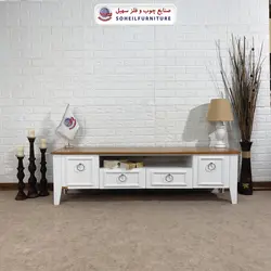 میز تلویزیون مدرن چوب و MDF مدل 141 (روکش طبیعی چوب بلوط)