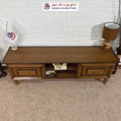 میز تلویزیون کلاسیک چوب و MDF مدل 136 سهیل (روکش طبیعی چوب بلوط)