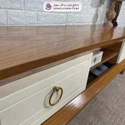 میز تلویزیون مدرن چوب و MDF مدل 133 سهیل (روکش طبیعی چوب بلوط)