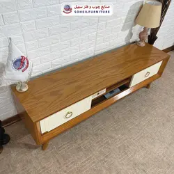 میز تلویزیون مدرن چوب و MDF مدل 133 سهیل (روکش طبیعی چوب بلوط)